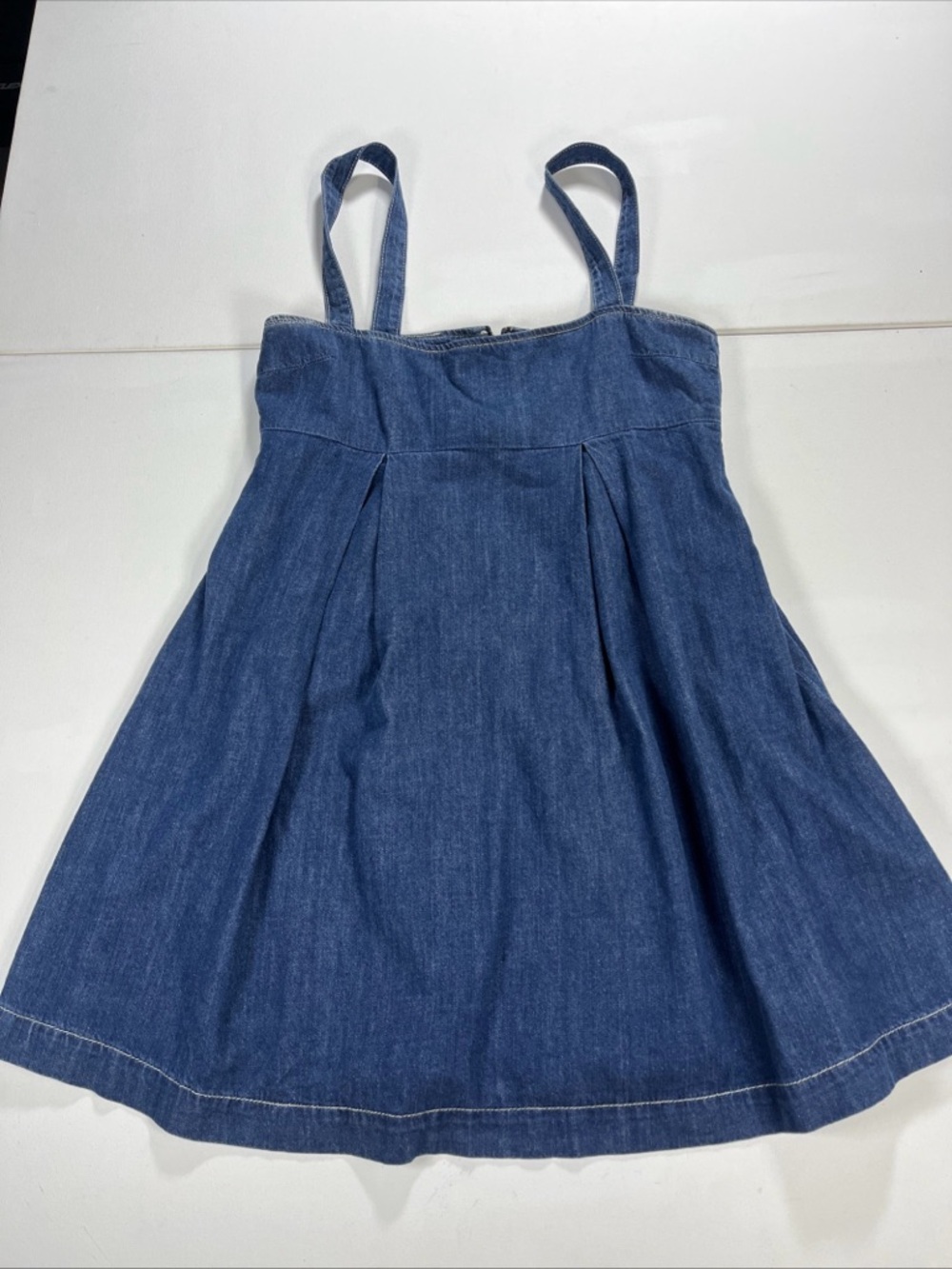 SOLD Reformation Denim Mini Dress Zip Womens Size 6 Minimal Cecil Adjustable